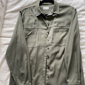 olive green frank and oak button up